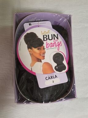 Instant Bun with Bangs Carla Hairpiece - Black (Color 2)